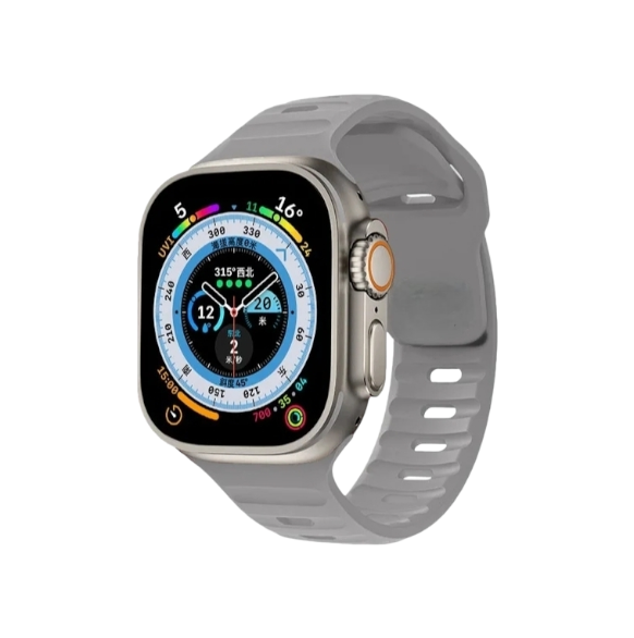 (38mm-40mm-41mm) Sports nomad silicone Band Grey - باند سيليكون رياضي نوماد لون رمادي 