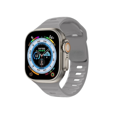 (38mm-40mm-41mm) Sports nomad silicone Band Grey - باند سيليكون رياضي نوماد لون رمادي 