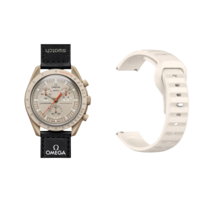 (OmegaXSwatch) Sports nomad silicone Band Beige - باند سيليكون رياضي نوماد لون بيج 