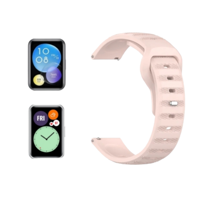 (Huawei Fit 1 &amp; 2 &amp; 3 &amp; 4/Pro) Sports nomad silicone Band Pink - باند سيليكون رياضي نوماد لون وردي 