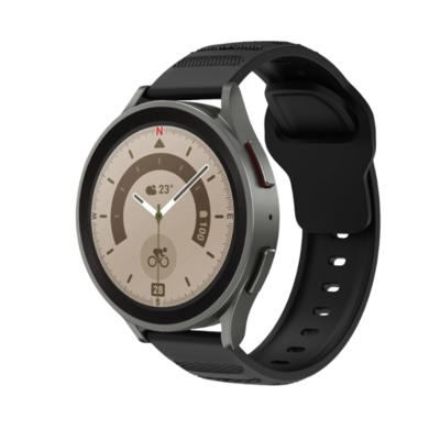 (20mm) Sports nomad silicone Band Black - باند سيليكون رياضي نوماد لون اسود 