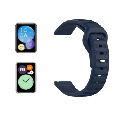 (Huawei Fit 1 &amp; 2 &amp; 3 &amp; 4/Pro) Sports nomad silicone Band Deep Blue - باند سيليكون رياضي نوماد لون كحلي 