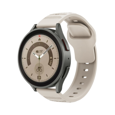 (20mm) Sports nomad silicone Band Beige - باند سيليكون رياضي نوماد لون بيج 