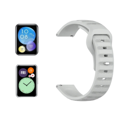 (Huawei Fit 1 &amp; 2 &amp; 3 &amp; 4/Pro) Sports nomad silicone Band Grey - باند سيليكون رياضي نوماد لون رمادي 