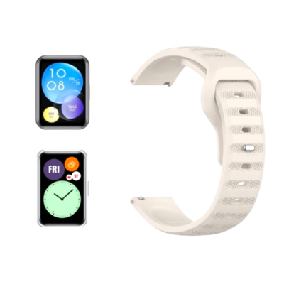 (Huawei Fit 1 &amp; 2 &amp; 3 &amp; 4/Pro) Sports nomad silicone Band Beige - باند سيليكون رياضي نوماد لون بيج 