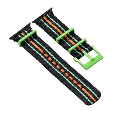 (42mm-44mm-45mm-49mm) Fabric Band Scuba design Green - باند خام تصميم سكوبا أخضر 