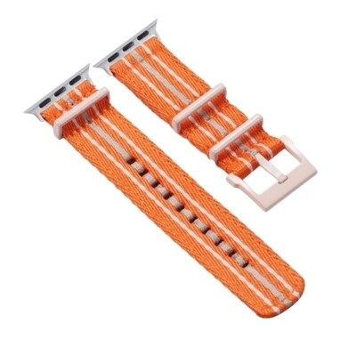 (42mm-44mm-45mm-49mm) Fabric Band Scuba design Orange - باند خام تصميم سكوبا برتقالي 