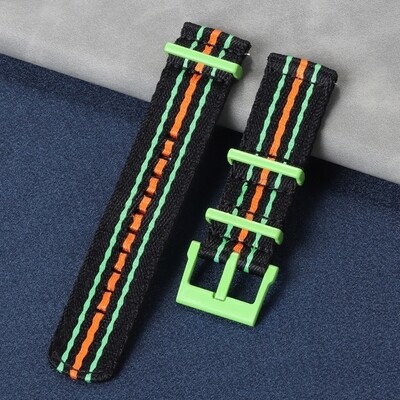 (22mm) Fabric Band Scuba design Green - باند خام تصميم سكوبا أخضر 