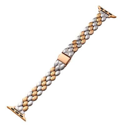 (38mm-40mm-41mm) Steel Rolex bubbles Silver&amp;RoseGold - باند رولكس تصميم ببلز سلفر مع روز قولد 
