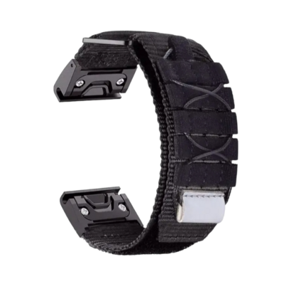 (22mm) Garmin knot design fabric Black - جارمن خام تصميم ربطه لون اسود