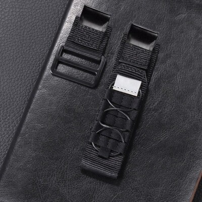 (22mm) Garmin knot design fabric Black - جارمن خام تصميم ربطه لون اسود