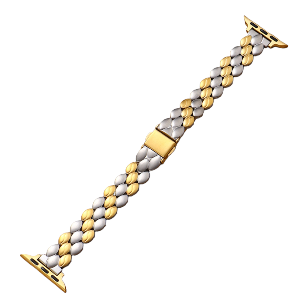 (42mm-44mm-45mm-49mm) Steel Rolex bubbles Silver&amp;Gold - باند رولكس تصميم ببلز سلفر مع ذهبي 