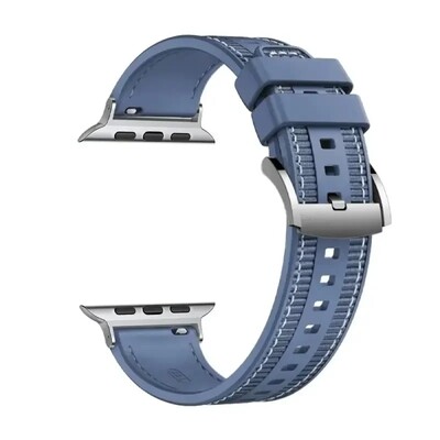 (38mm-40mm-41mm) GT design Silicone band Blue - باند تصميم جي تي سيليكون لون ازرق