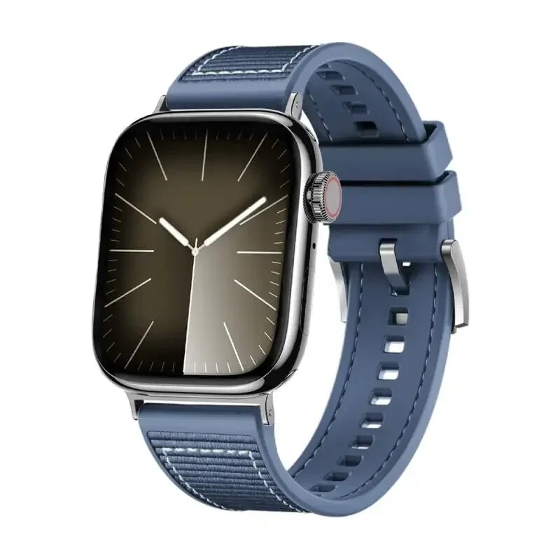 (42mm-44mm-45mm-46mm-49mm) GT design Silicone band Blue - باند تصميم جي تي سيليكون لون ازرق