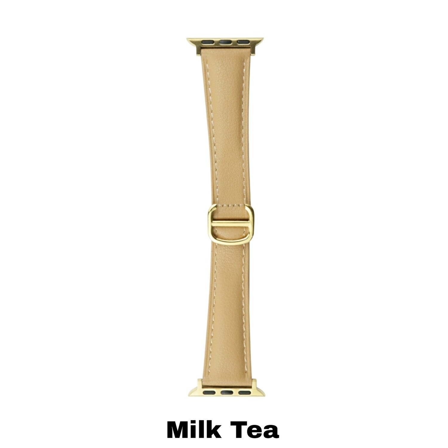 (38mm-40mm-41mm) Dior Design Leather band Milk Tea - باند جلد تصميم ديور لون حليبي 