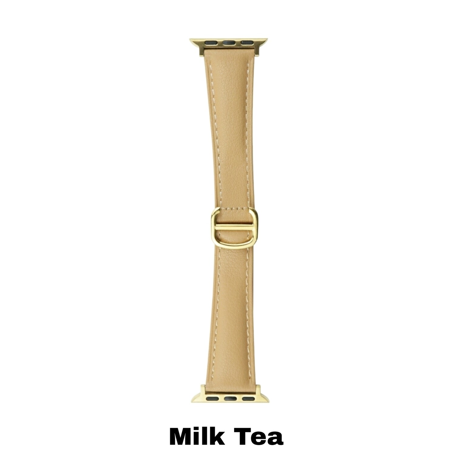 (42mm-44mm-45mm-49mm) Dior Design Leather band Milk Tea - باند جلد تصميم ديور لون حليبي 