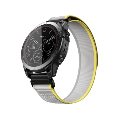 (26mm) Trail Loop Grey&amp;Yellow new ultra design - باند خام رمادي مع اصفر تصميم ساعه الالترا الجديد 