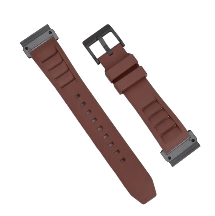 (26mm) Rubber FKM Sports Band Brown - ربل اف كيه ام سبورت بني 