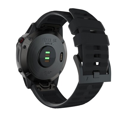 (22mm) Garmin Silicone Sports Band Black - جارمن سيليكون رياضي اسود