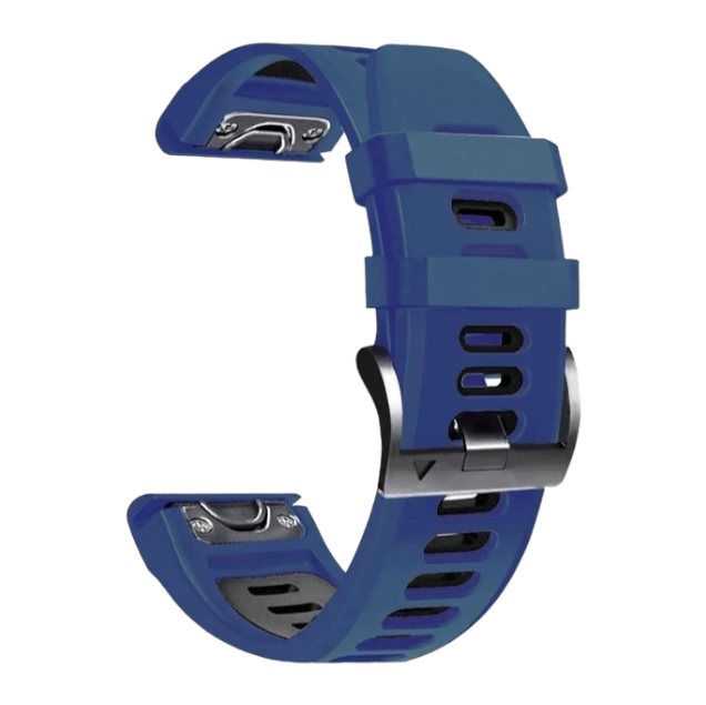 (26mm) Dual color Blue&amp;Black sports design - باند سيليكون رياضي لونين كحلي مع اسود 