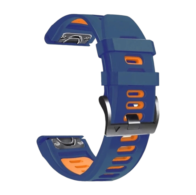 (26mm) Dual color Blue&amp;Orange sports design - باند سيليكون رياضي لونين كحلي مع برتقالي 