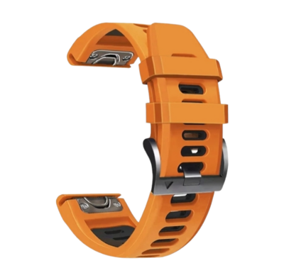 (22mm) Dual color Orange&amp;Black Blue sports design - باند سيليكون رياضي لونين برتقالي مع اسود 