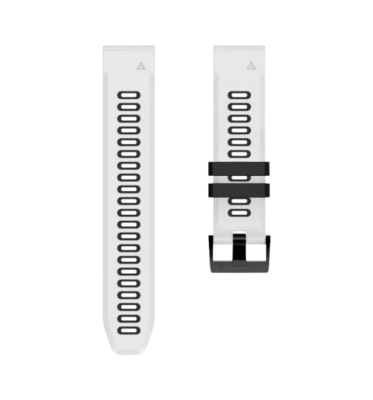 (22mm) Dual color White&amp;Black sports design - باند سيليكون رياضي لونين ابيض مع اسود 
