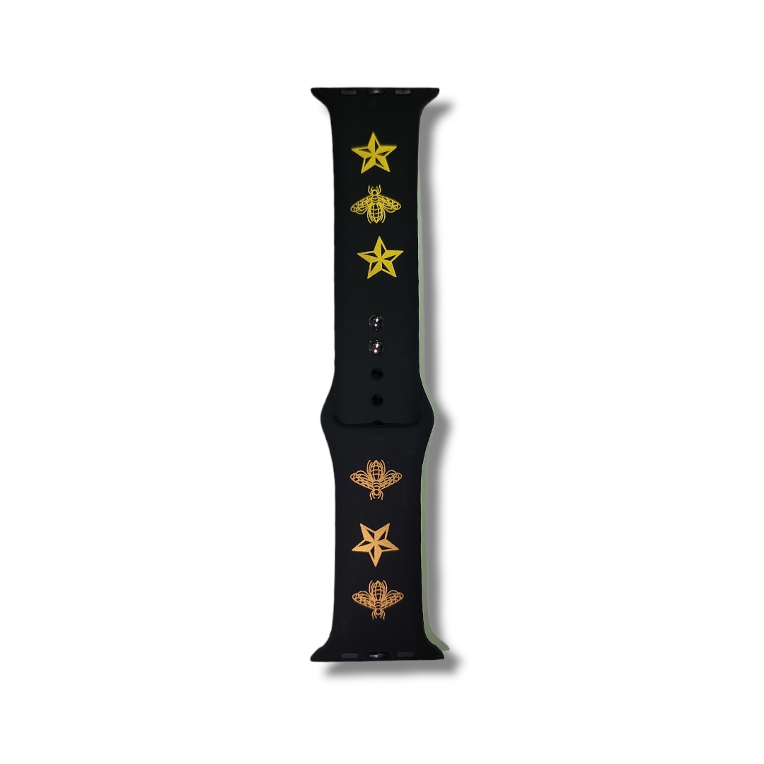 (42mm-44mm-45mm-46mm-49mm) Pattern Bee Style  Silicone Band - باند  سيليكون نقش النحل   
