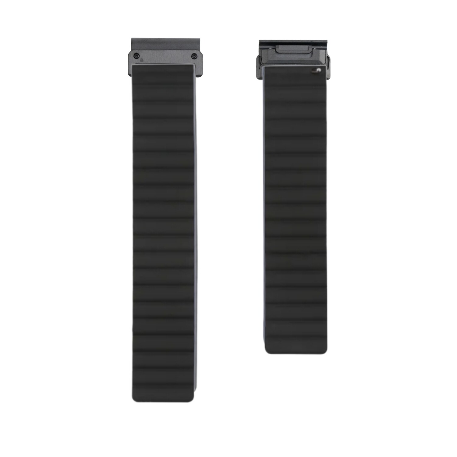 (26mm) Single color silicone magnatic band Full Black - باند سيليكون مغناطيس لون اسود كامل 