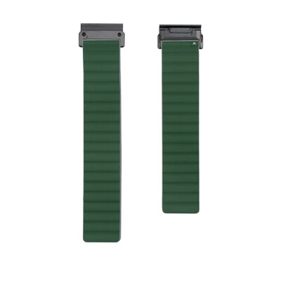 (22mm) Single color silicone magnatic band Full Green - باند سيليكون مغناطيسي لون أخضر كامل