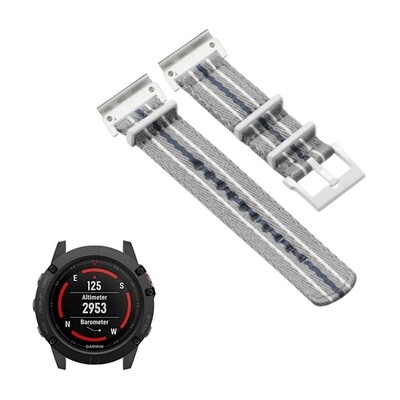 (26mm) Fabric Band Scuba design Grey - باند خام تصميم سكوبا رمادي 