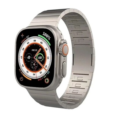 (42mm-44mm-45mm-49mm) Steel Ceramic Ez Link Titanium - ستيل سيراميك دقمه تصغير تيتانيوم 