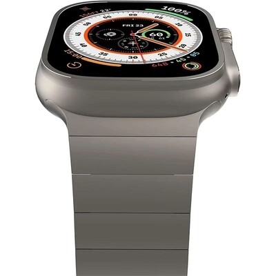 (42mm-44mm-45mm-49mm) Steel Ceramic Ez Link Titanium - ستيل سيراميك دقمه تصغير تيتانيوم 