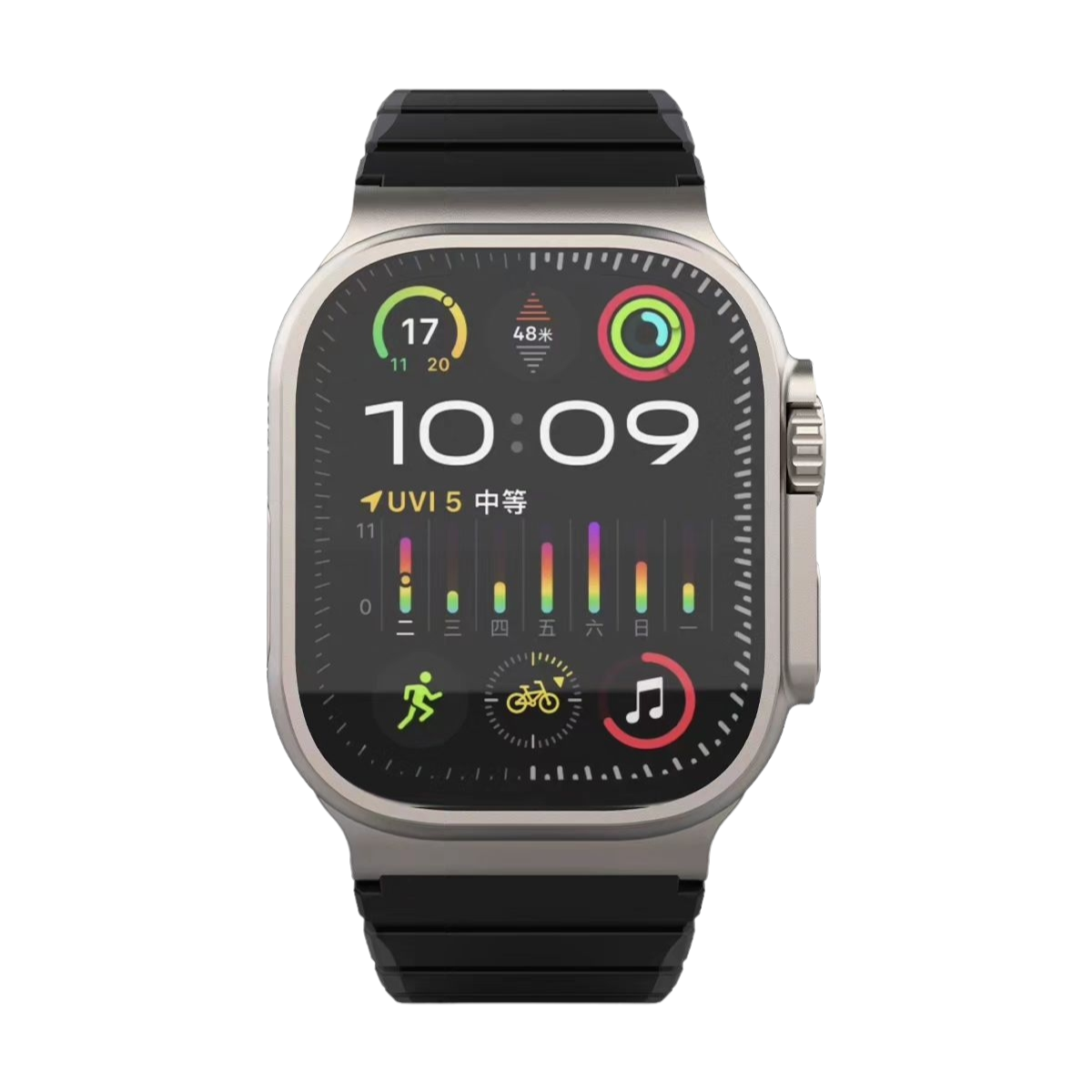 (42mm-44mm-45mm-46mm-49mm) Magnatic silicone two lines design - باند سيليكون مغناطيس تصميم خطين