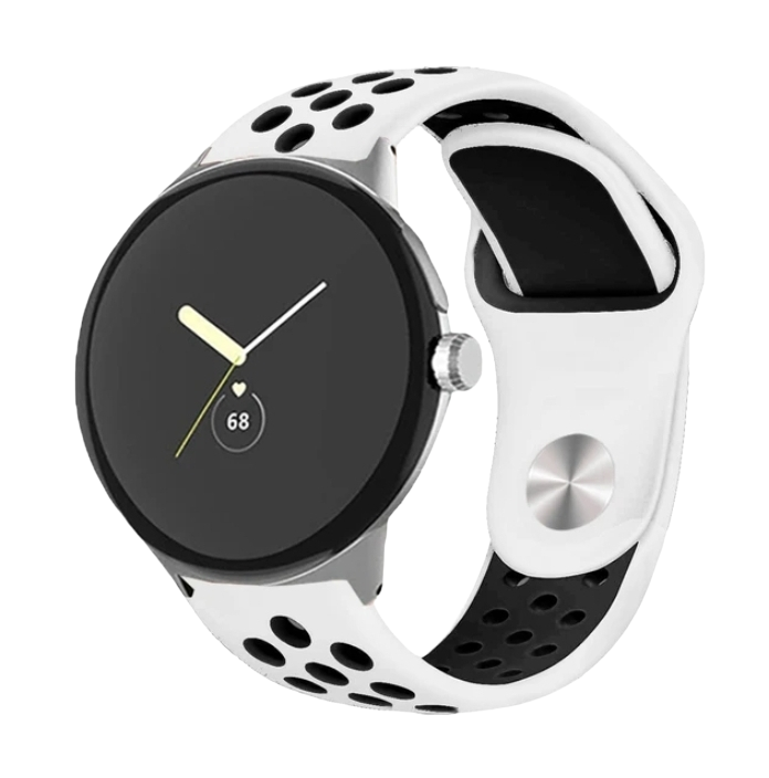 (Pixel) Nike Sports Silicone band White&amp;Black - باند نايك سبورت سيليكون لون ابيض مع اسود 