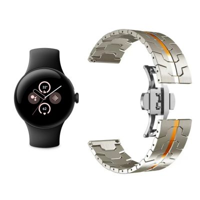 (Pixel) Steel design iron man band Titanium&amp;Orange - باند ستيل تصميم ايرون مان جديد تيتانيوم مع برتقالي 