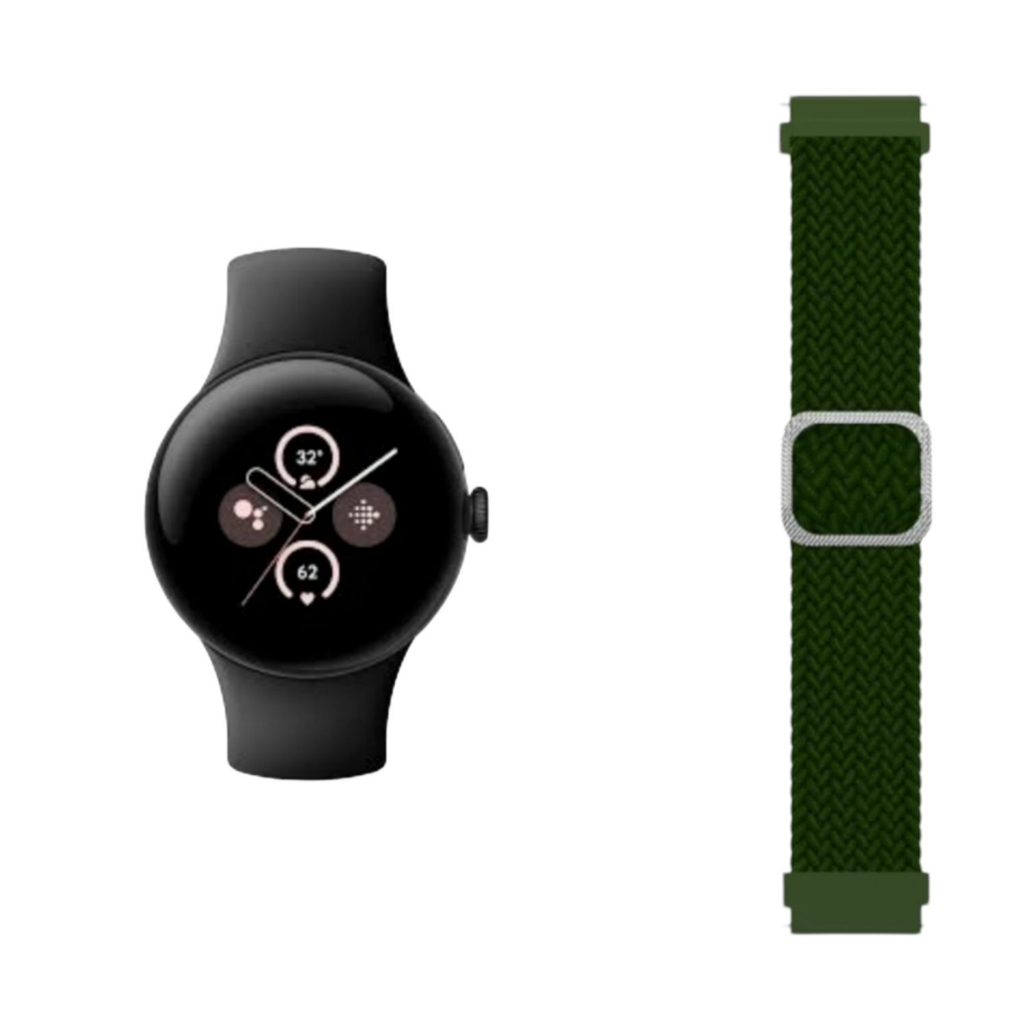 (Pixel) Fabric free size band Green - باند خام فري سايز زيتي 