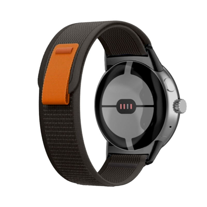 (Pixel) Trail Loop Black&amp;Orange new ultra strap design - باند خام اسود مع برتقالي تصميم ساعه الالترا الجديد 
