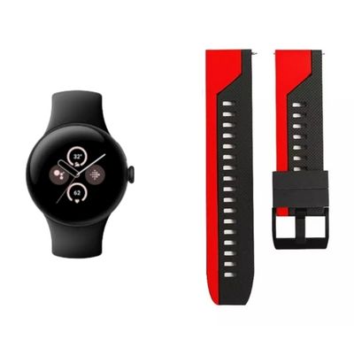 (Pixel) Silicone 2 Colors sports band Red&amp;Black -  باند سيليكون رياضي لونين احمر مع اسود 