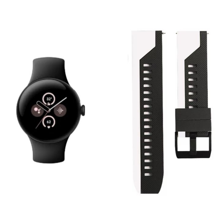 (Pixel) Silicone 2 Colors sports band White&amp;Black -  باند سيليكون رياضي لونين أبيض مع اسود 