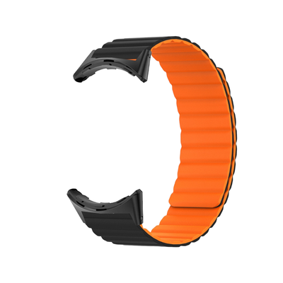 (Pixel) Double color silicone magnatic band Black&amp;Orange - باند سيليكون مغناطيسي لونين اسود مع برتقالي 