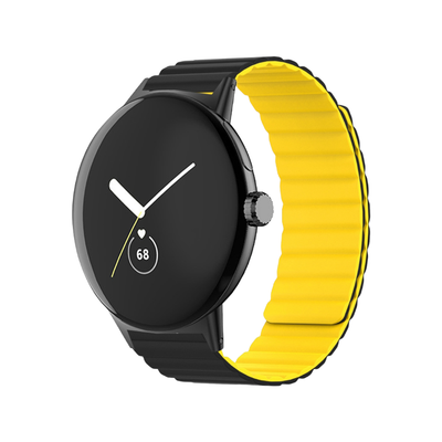 (Pixel) Double color silicone magnatic band Black&amp;Yellow - باند سيليكون مغناطيسي لونين اسود مع اصفر 