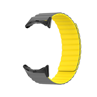 (Pixel) Double color silicone magnatic band Grey&amp;Yellow - باند سيليكون مغناطيسي لونين رمادي مع اصفر 