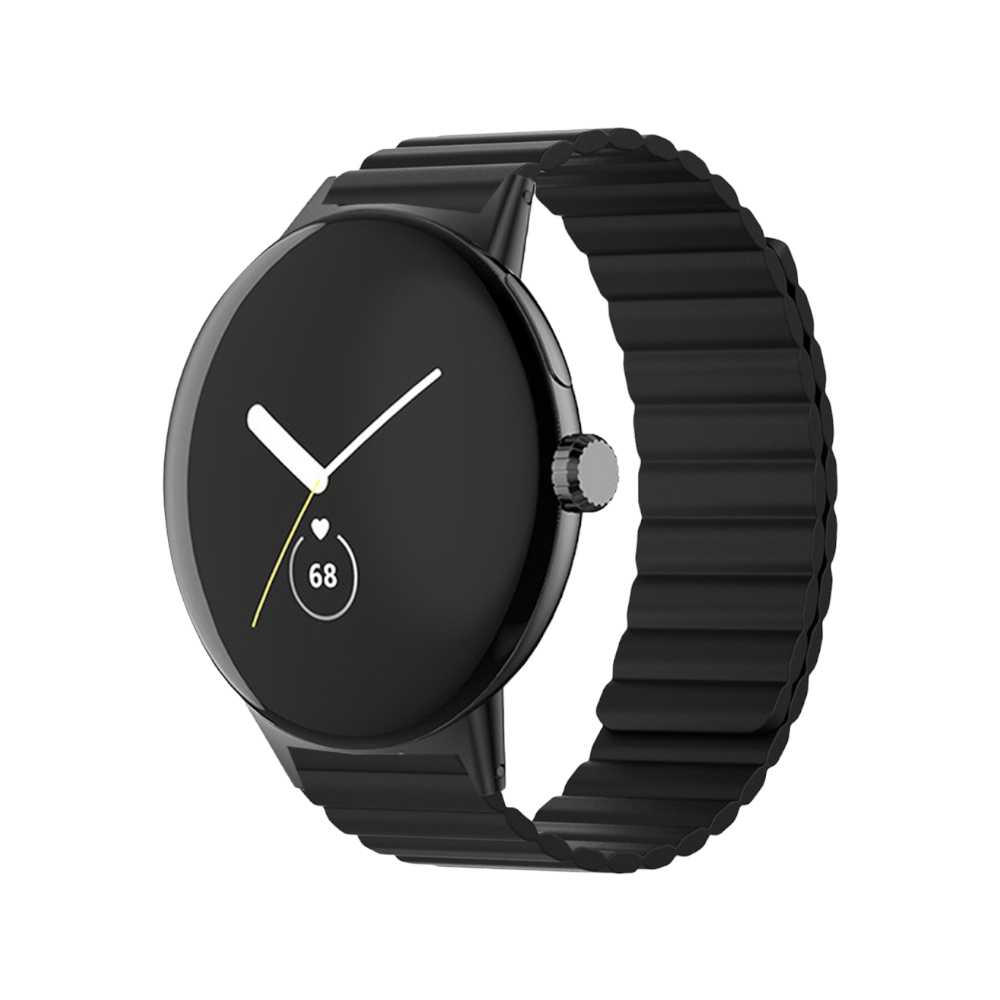 (Pixel) Single color silicone magnatic band Full Black - باند سيليكون مغناطيسي لون اسود كامل 