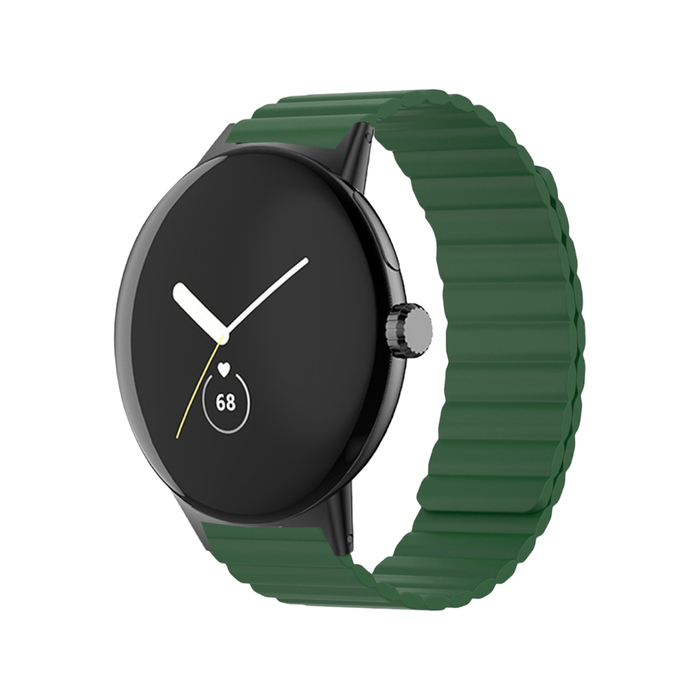 (Pixel) Single color silicone magnatic band Full Green - باند سيليكون مغناطيسي لون أخضر كامل
