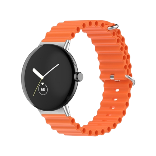 (Pixel) Ocean Orange new ultra strap design - باند سيليكون برتقالي تصميم ساعه الالترا الجديد 