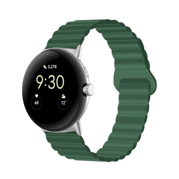 (Pixel)  Single color silicone magnatic band Full Green - باند سيليكون مغناطيس لون  أخضر كامل 