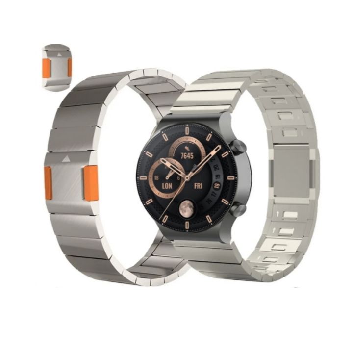 (22mm) Steel Ceramic Ez Link Titanium&amp;Orange - ستيل سيراميك دقمه تصغير تيتانيوم مع برتقالي 