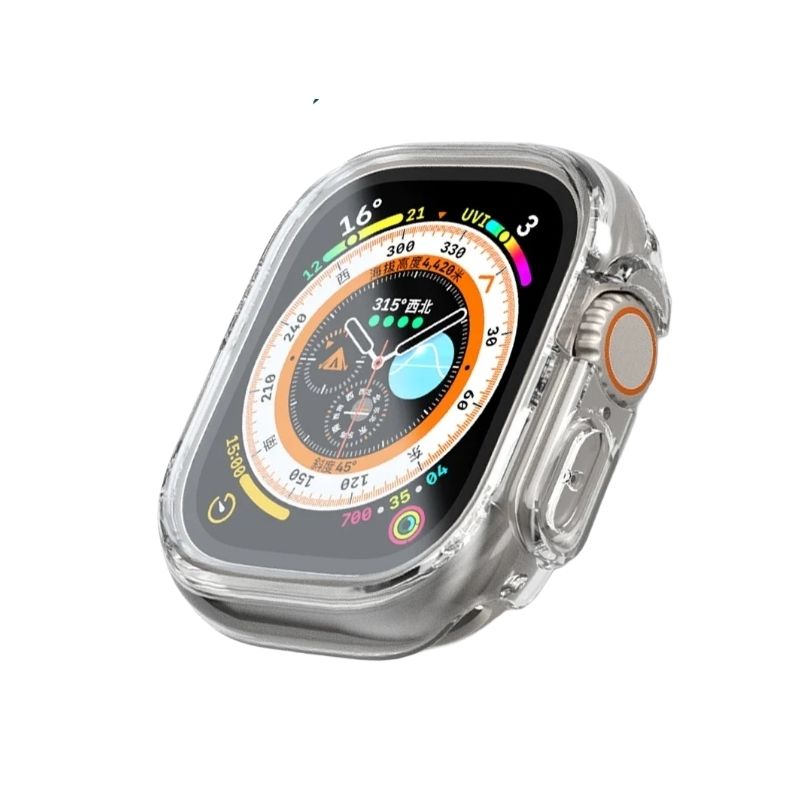 49mm Apple watch TPU full cover  - Transparent - فل كفر ربل لساعات ابل مقاس  ٤٩م - شفاف