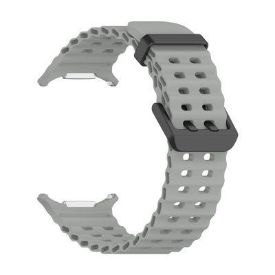 (Galaxy Watch 7 &amp; 8 Ultra ONLY) Sports Silicone new design Grey - باند سيليكون رياضي تصميم جديد رمادي